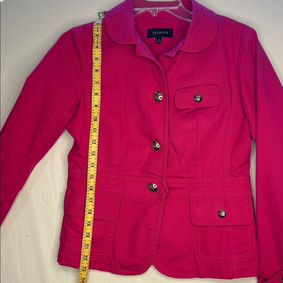 Talbots Women's Bright Pink Blazer 97% cotton size 4 - Picture 2 of 11